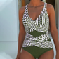 Women's Casual Striped One-piece Swimsuit