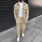 Men's Corduroy Long Sleeve Shirt & Pants Casual Set