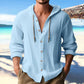 Men’s Laid-back Hooded Button-up Shirt