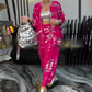 Women’s Loose Fit Jacket & Elastic Waist Pants 2-Piece Set