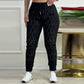 Women's Black Drawstring Sweatpants With Rhinestone Embellishments