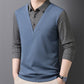 Men's Fake Two-Piece Lapel Pullover
