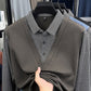 Men's Fake Two-Piece Lapel Pullover