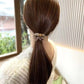 High Stretch Pleated Glitter Mesh Hair Tie