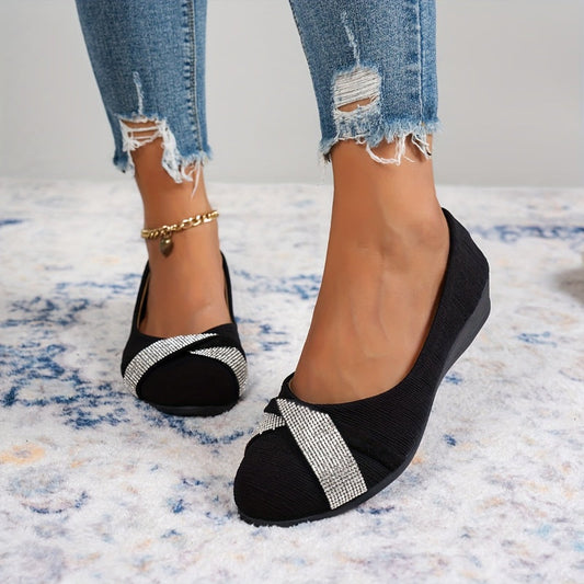 Women's Lightweight Fashion Rhinestone Wedge Shoes