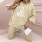Women’s 2-Piece Casual Set, Loose Fit Top & Solid Color Pants