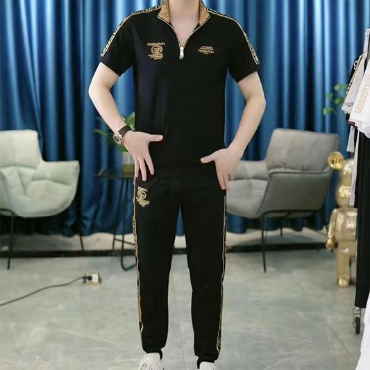 Men's Trendy Tracksuits - Half-Zip Top & Drawstring Pants