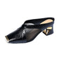 Women's Mesh Block Heel Mules