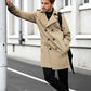 Men's Slim-Fit Double-Breasted Trench Coat