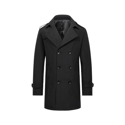 Men's Slim-Fit Double-Breasted Trench Coat