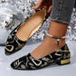 Women's Pointed-Toe Low-Heeled Patterned Fashion Shoes