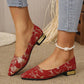 Women's Pointed-Toe Low-Heeled Patterned Fashion Shoes