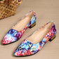 Women's Pointed-Toe Low-Heeled Patterned Fashion Shoes