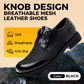 Knob Design Breathable Mesh Leather Shoes