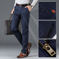 Men’s  Stretchy Straight Fit Plain Pants