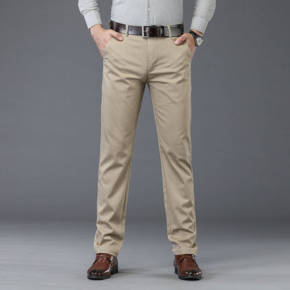 Men’s  Stretchy Straight Fit Plain Pants