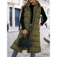 🔥HOT SALE 50% OFF🔥Women's Long Puffer Vest | Quilted Hood & Button Closure❄️