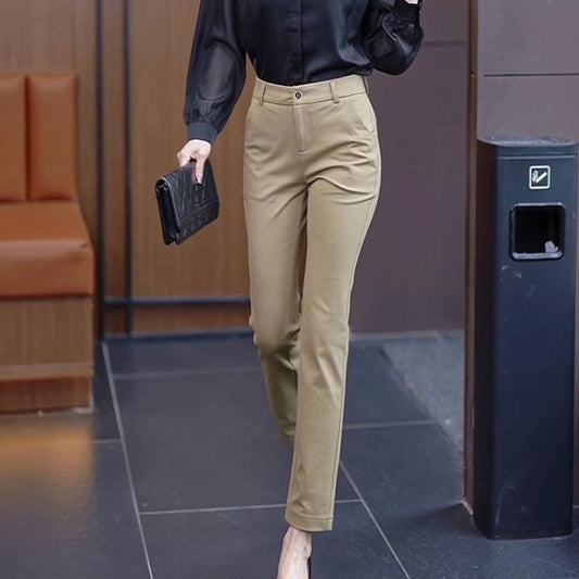 Women's High-Waisted Stretchy Ankle Pants