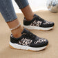 Women's Casual Leopard Print Lace Up Sneakers