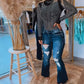 Elegant Slim Fit Top With Rhinestone Details