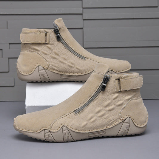 Men’s Casual Minimalist Zip-Up Ankle Boots