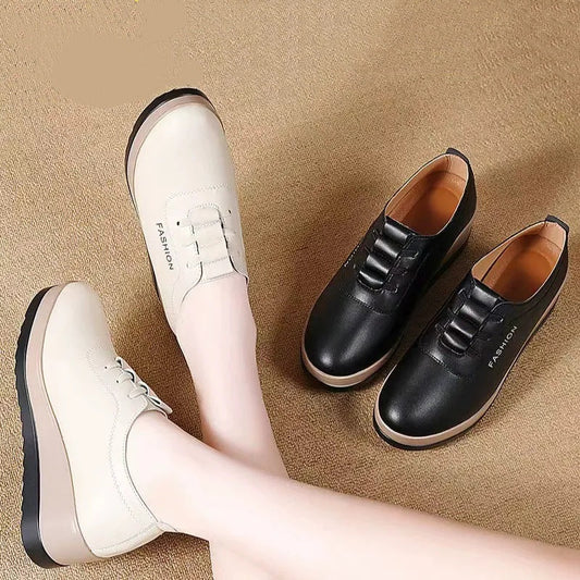 Women's Comfort Platform Synthetic Leather Shoes