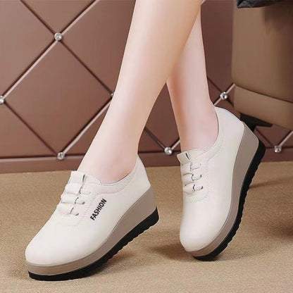 Women's Comfort Platform Synthetic Leather Shoes