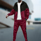 Men's Contrast Hoodie & Tapered Joggers Sports Set