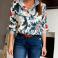Women’s Elegant Floral Print Long-Sleeve Shirt