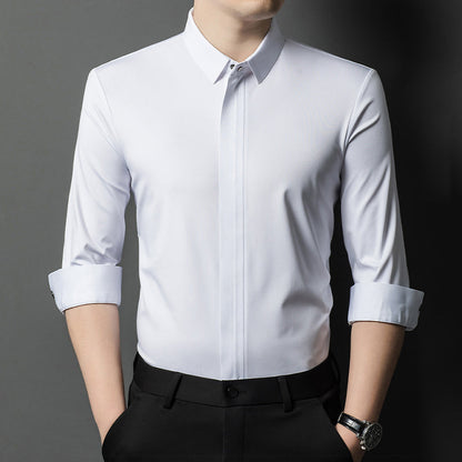2025 New Men's Hidden Zipper Shirt / Easy to Put On and Take Off