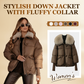 Women’s Stylish Short Down Jacket With Fluffy Collar