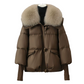 Women’s Stylish Short Down Jacket With Fluffy Collar