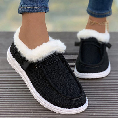 Women's Winter Plush Lined Flat Shoes