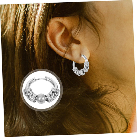 Chic Coil & Beads Hoop Earrings