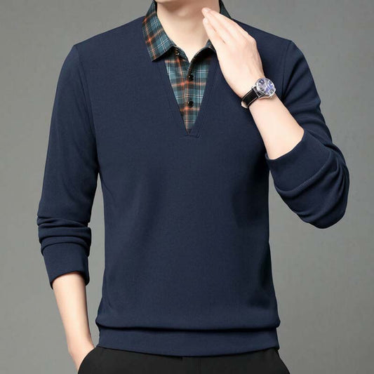 Men's Warm Thickened Shirt Collar Sweatshirt