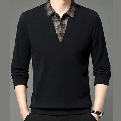 Men's Warm Thickened Shirt Collar Sweatshirt
