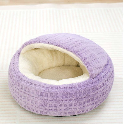 Cozy Hooded Cat Cave Bed