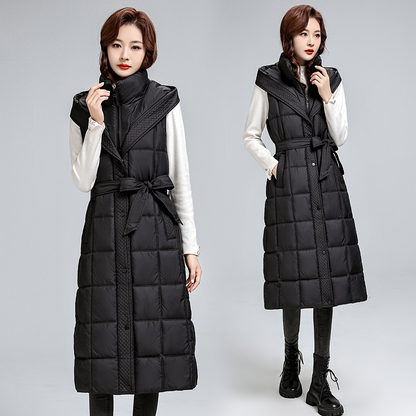 Women's Sleeveless Hooded Quilted Waistcoat