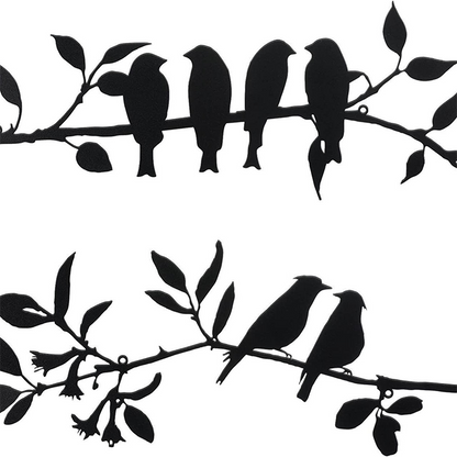 Delicate Metal Birds Wall Decor Set