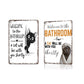 Cute Cat Bathroom Decor Sign