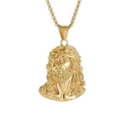 Jesus Head Pendant Necklace