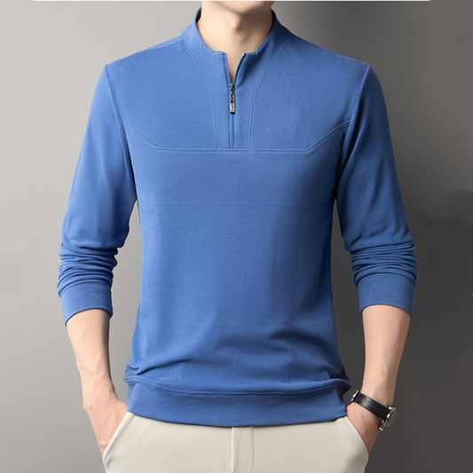 Men's Casual Quarter-Zip Long Sleeve Pullover Sweatshirt