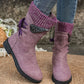 Women’s Elegant Mid-Calf Boots With Cozy Knitted Cuff