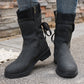 Women’s Elegant Mid-Calf Boots With Cozy Knitted Cuff