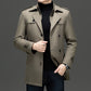 Men's Medium-Length Trench Coat with Detachable Inner