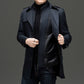 Men's Medium-Length Trench Coat with Detachable Inner