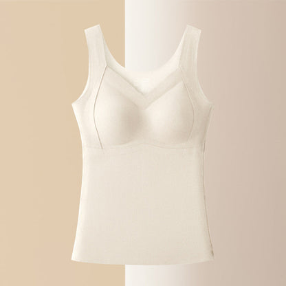 Women's Thermal Seamless Vest With Built-In Bra