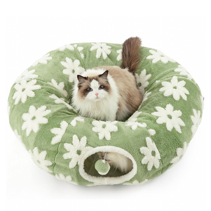Washable Cat Tunnel Bed for Indoor Cats