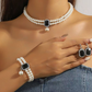 4PCS Luxury Jewelry Double Layer Faux Pearl Set