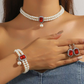 4PCS Luxury Jewelry Double Layer Faux Pearl Set